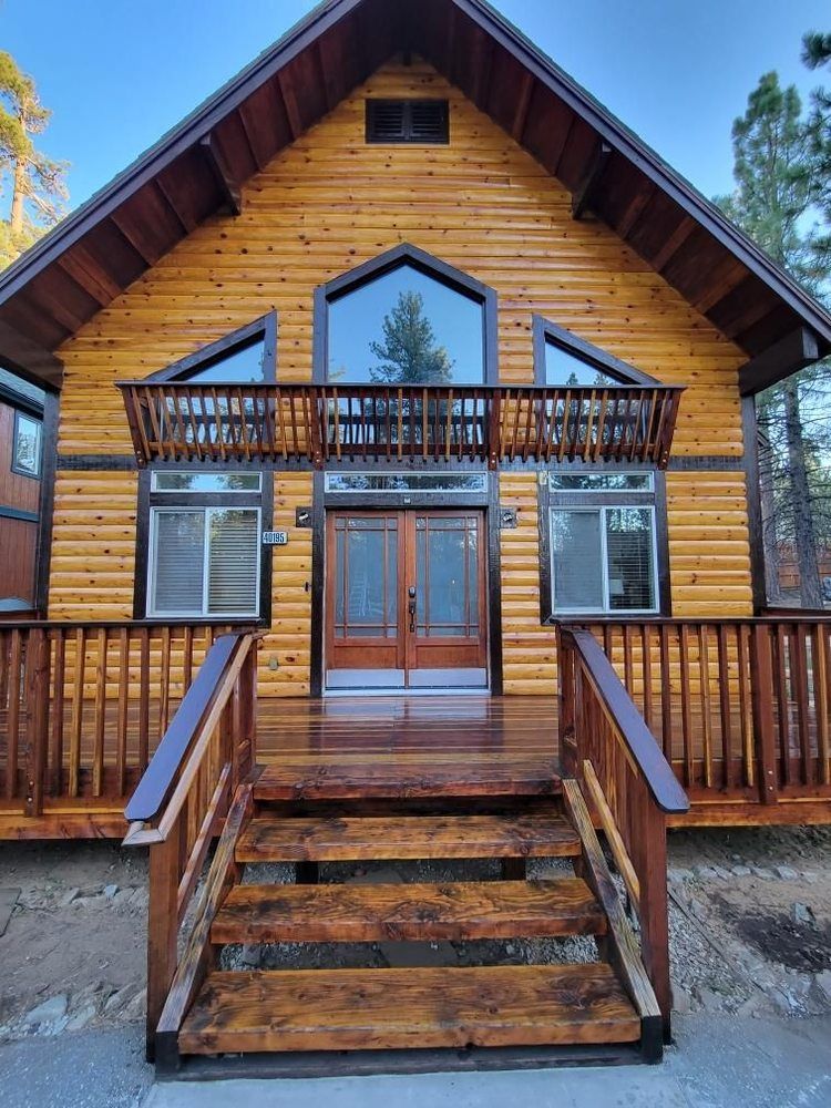 Repainted A-frame cabin in Big Bear