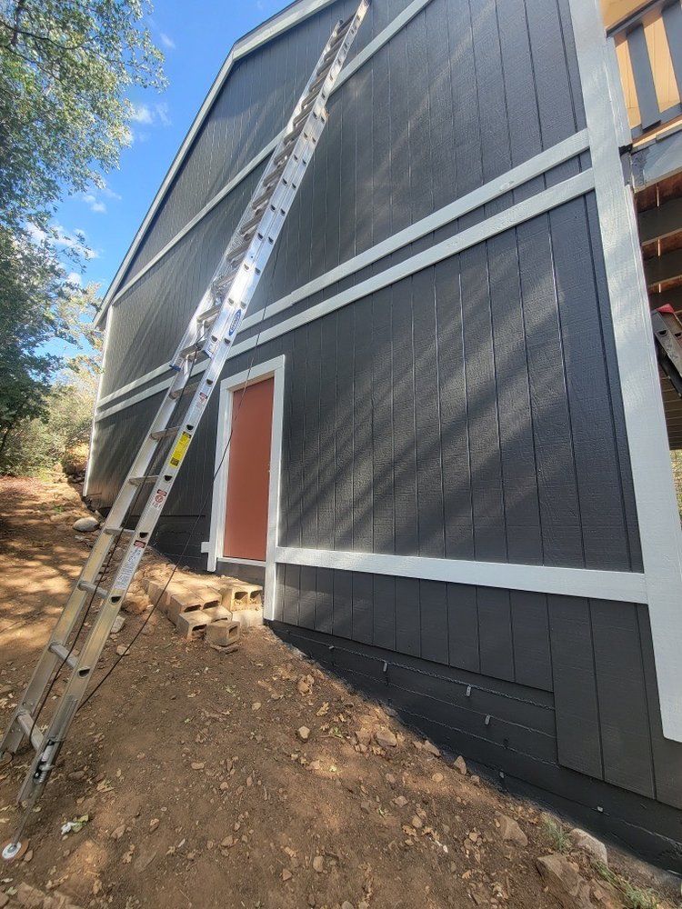 Repainted A-frame cabin in Big Bear