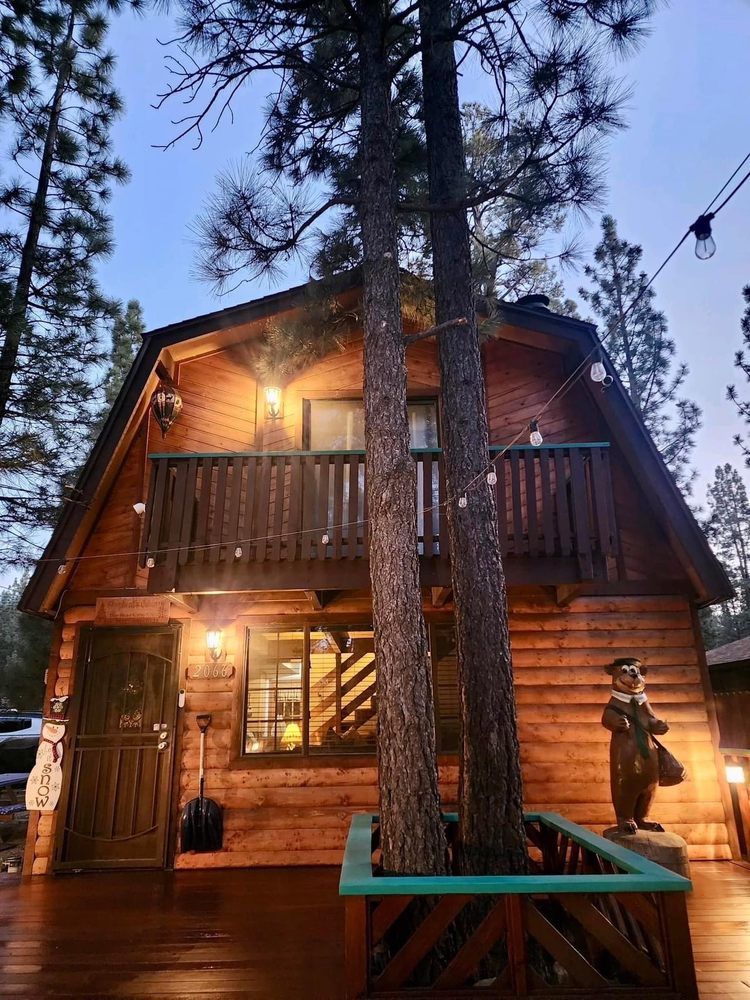 Repainted A-frame cabin in Big Bear