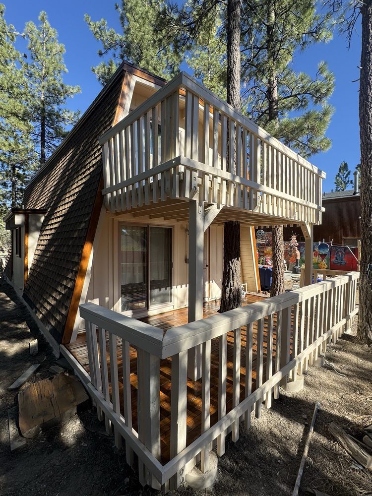 Freshly painted cabin exterior in Big Bear Lake
