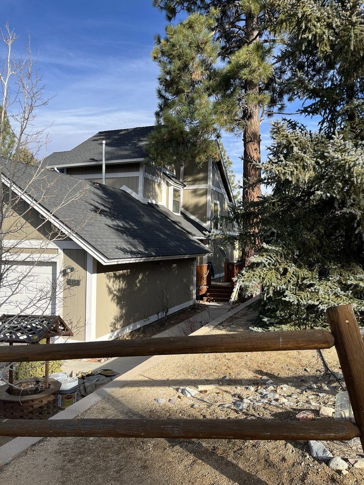 Freshly painted cabin exterior in Big Bear Lake