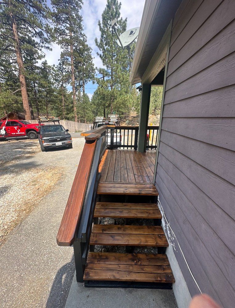 Freshly painted cabin exterior in Big Bear Lake