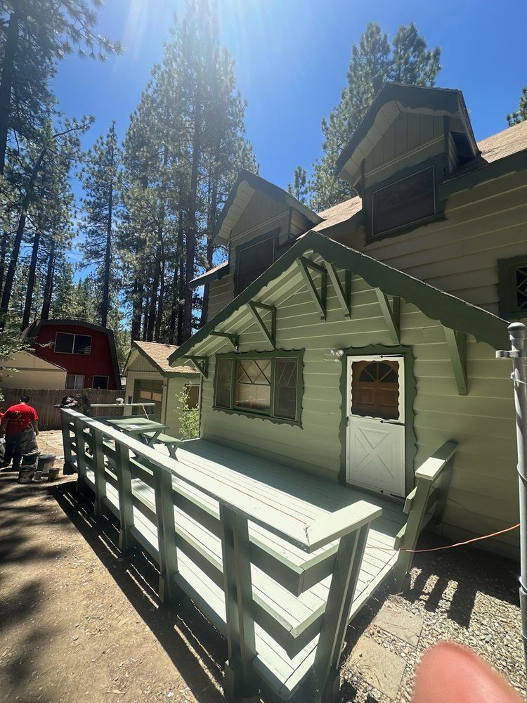 Freshly painted cabin exterior in Big Bear Lake