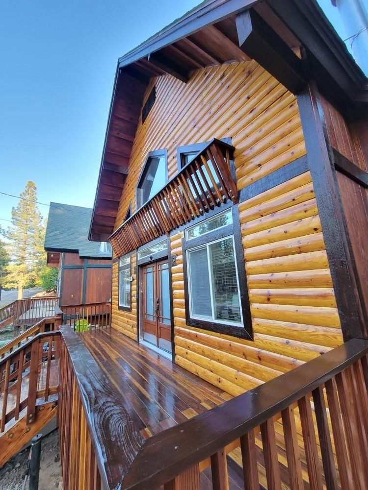 Freshly painted cabin exterior in Big Bear Lake