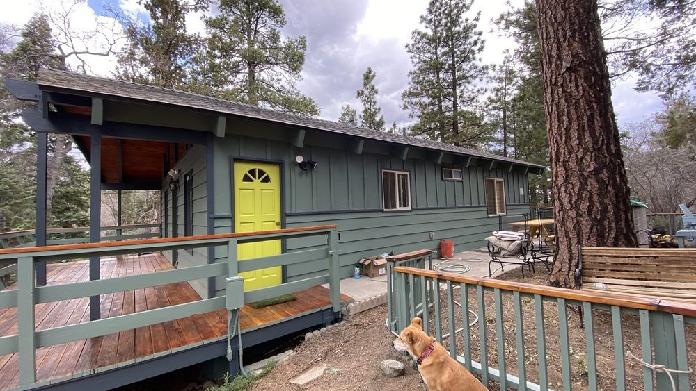 Freshly painted cabin exterior in Big Bear Lake