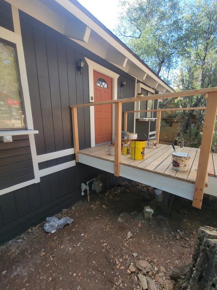 Freshly painted cabin exterior in Big Bear Lake