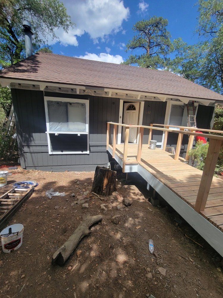 Freshly painted cabin exterior in Big Bear Lake
