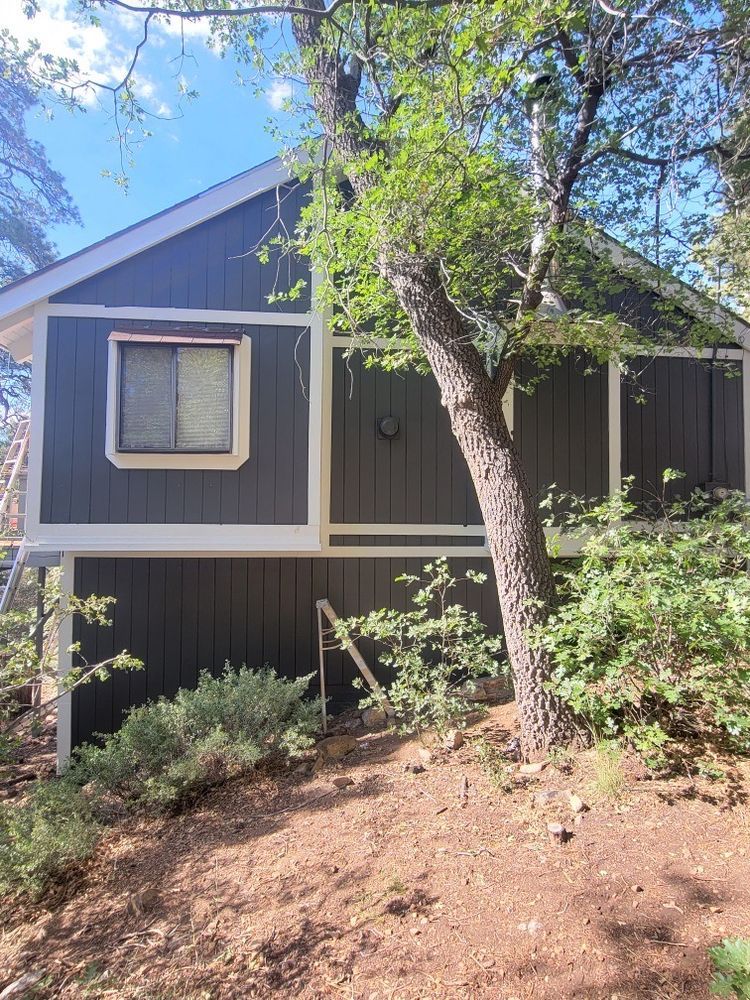 Freshly painted cabin exterior in Big Bear Lake