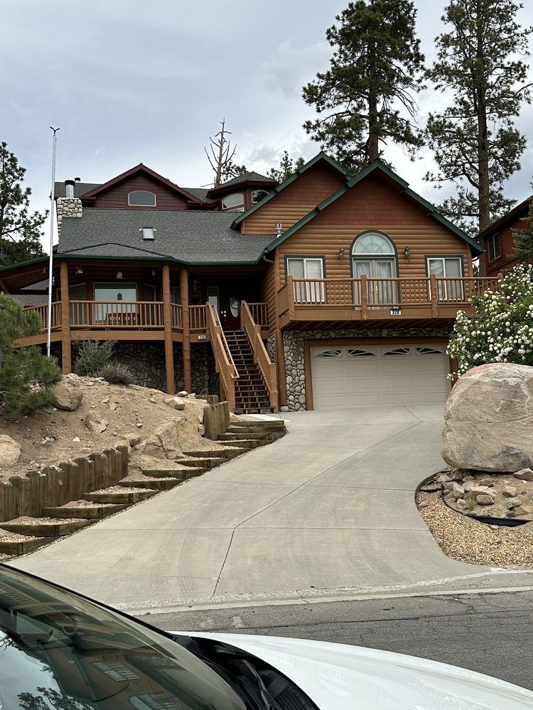 Freshly painted cabin exterior in Big Bear Lake
