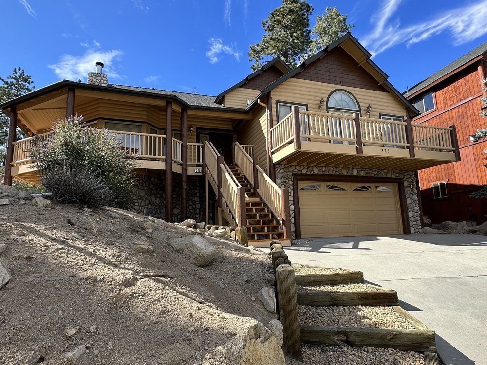 Freshly painted cabin exterior in Big Bear Lake