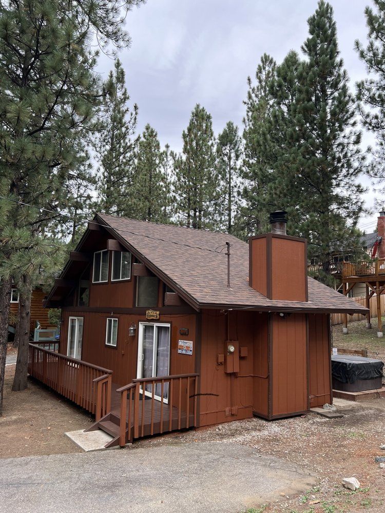 Freshly painted cabin exterior in Big Bear Lake