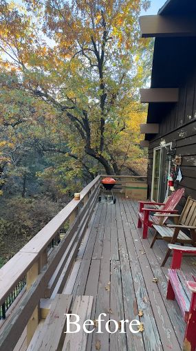 Weathered deck before refinishing in Big Bear