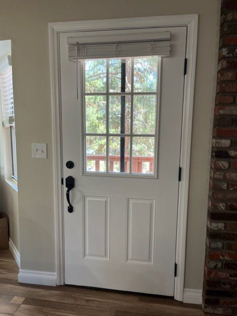 Freshly painted entry door on a Big Bear home