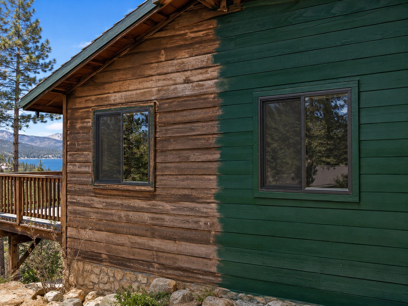 Big Bear cabin exterior repaint built for altitude UV and snow