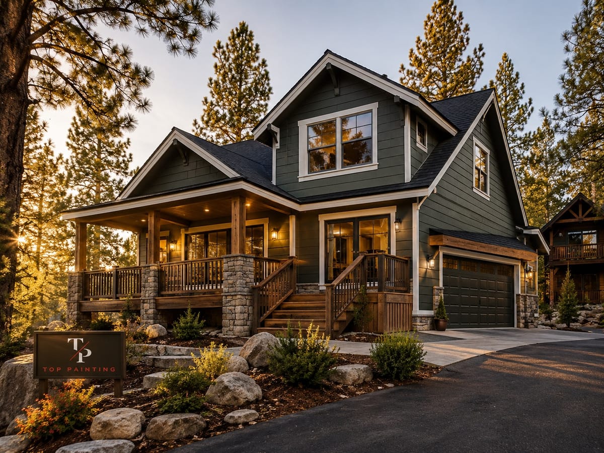 Freshly painted Big Bear cabin, inside and out, with crisp curb appeal